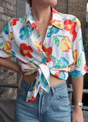 Cooles Hemd / Bluse mit Blumen-Print / Flowerprint, marque: Vintage, état: Très bon état, taille: M / 38 / 10, 20,00 €, 21,70 € Protection acheteurs incluse