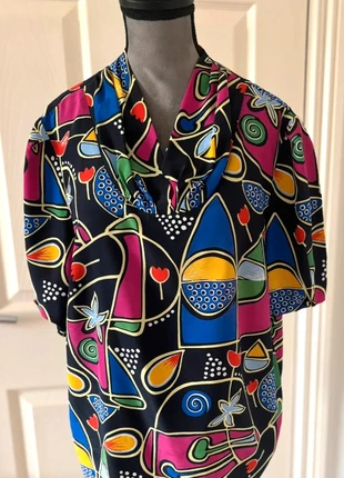 Vintage Hardob Graphic Print Short-Sleeve Top – Size UK10, brand: Hardob, condition: Very good, size: M / 38 / 10, €11.00, €12.25 includes Buyer Protection