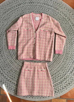 Ensemble jupe + cardigan tweed rose Sandro style Chanel T.36, brand: Sandro, condition: New without tags, size: S / 36 / 8, €200.00, €210.70 includes Buyer Protection