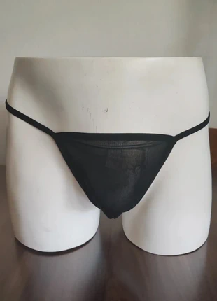 String homme noir semi-transparent – Taille L, condition: New with tags, size: L, €10.00, €11.20 includes Buyer Protection