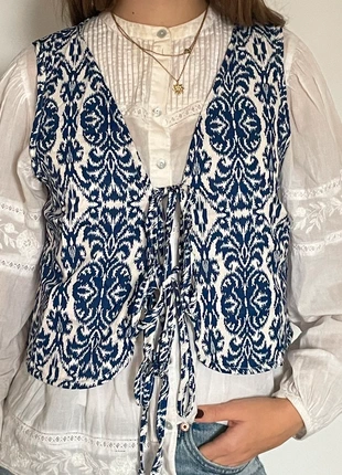 Veste bleu à motifs, brand: Boutique indépendante, condizioni: Nuovo senza cartellino, taglia: S / IT 40 / EU 36, €8.90, €10.05 include la Protezione acquisti