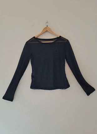 Top gothique en résille noire – manches longues transparentes, marque: gothic, état: Très bon état, taille: Taille unique, 8,00 €, 9,10 € Protection acheteurs incluse