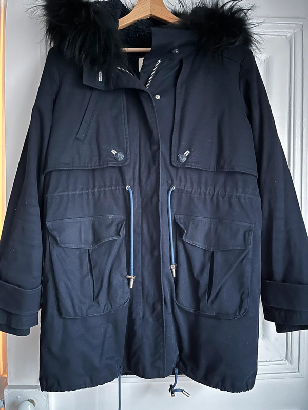 Parka fourr e bleu marine Claudie Pierlot