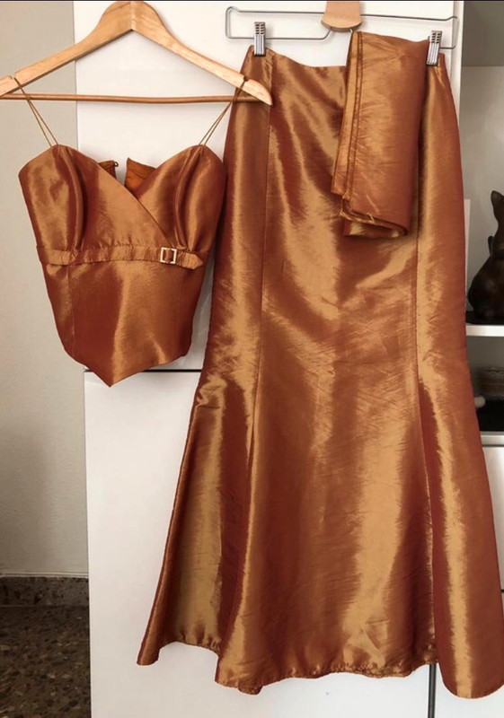 Vestido de fiesta 3 piezas color ocre anaranjado - Vinted Vestido de fiesta 3 piezas color ocre anaranjado - Vinted