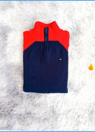 Zip 1/4 tommy Hilfiger bleu et rouge taille S pour homme, marke: Tommy Hilfiger, zustand: Sehr gut, größe: S, 32,00 €, 34,30 € beinhaltet Vinted-Käuferschutz Pro
