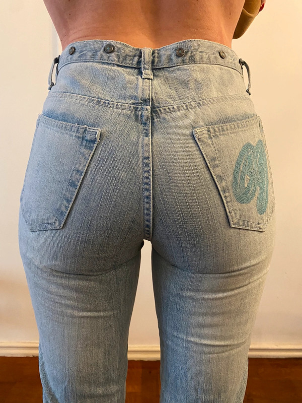 Vintage light denim flared jeans  2