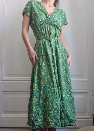 Robe verte fleurie Ineo Couture – Style bohème, brand: Ineo Couture, condition: Very good, size: M / 38 / 10, €12.00, €13.30 includes Buyer Protection