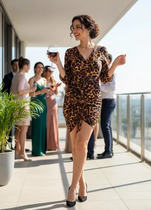 Vestido Zara S print Leopardo 100% Viscose, marca: Zara, estado: Muito bom, tamanho: S / 36 / 8, €27.00, €29.05 inclui Proteção do Comprador