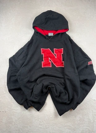 Sweat universitaire Huskers vintage brodé à capuche noir - taille XL, marque: Vintage Dressing, état: Très bon état, taille: XL, 15,50 €, 16,98 € Protection acheteurs incluse