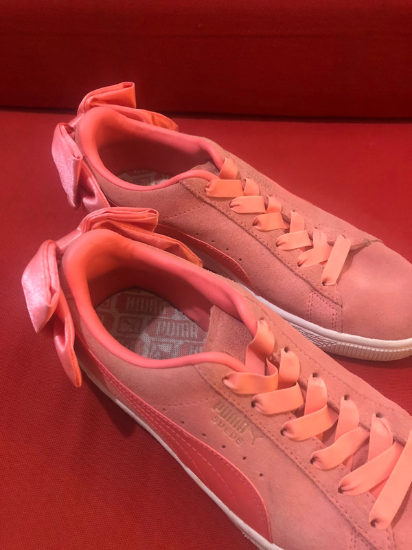 Puma Suede Rose avec Noeud Vinted