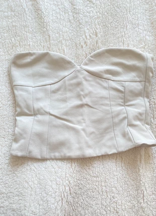 Bustier/Bustier blanc cassé structuré sans bretelles style corset chic, marque: Zara, état: Très bon état, taille: XL / 42 / 14, 6,00 €, 7,00 € Protection acheteurs incluse