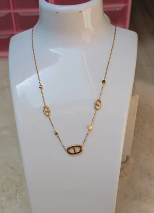 Collier nez de cochon sautoir doré, marque: Boutique indépendante, état: Neuf sans étiquette, 12,90 €, 14,25 € Protection acheteurs incluse