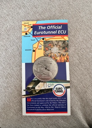 Gibraltar 2.8 Ecu euro tunnel 1993 coin vintage mint condition, condition: New with tags, £50.00, £53.20 includes Buyer Protection