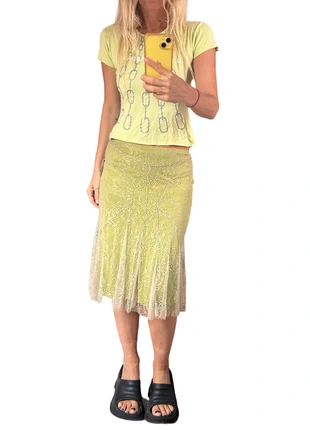 Y2K lace skirt green grunge, brand: unknown, condition: Good, size: S / 8, £25.00, £26.95 includes Buyer Protection