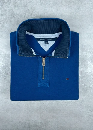 Pull half-zip 1/4 col camionneur Tommy Hilfiger homme coton | bleu royal logo brodé | taille XL, brand: Tommy Hilfiger, condition: Very good, size: XL, €35.00, €37.45 includes Buyer Protection Pro