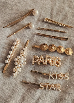 Set of gold pearl hair clips (11 pieces), brand: Vintage Dressing, condition: Very good, €1.00, €1.75 includes Buyer Protection
