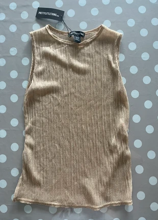 PLT gold high-neck top, brand: PrettyLittleThing, condition: New with tags, size: M / 38 / 10, €4.00, €4.90 includes Buyer Protection