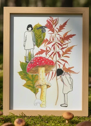 Affiche automne champignons 2, brand: Cecilia Carrión print, condition: Very good, €10.00, €11.20 includes Buyer Protection Pro