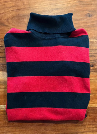 Pull Tommy Hilfiger Femme Bande Liseré Rouge Marine Vintage Roulé Col Rond Sweater Jersey S, brand: Tommy Hilfiger, condizioni: Ottime, taglia: S / IT 40 / EU 36, €7.20, €8.26 include la Protezione acquisti Pro