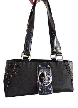 Sac à main baguette noir Roccobarocco effet croco clouté argentée vintage y2k 2000s rare coquette, marque: Vintage Dressing, état: Très bon état, 34,99 €, 37,44 € Protection acheteurs (Pro) incluse