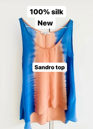Summer 100% silk gradient boho chic Sandro Paris top, new!, merk: Sandro, staat: Nieuw zonder prijskaartje, maat: S / 36 / 8, € 35,00, € 37,45 inclusief Kopersbescherming