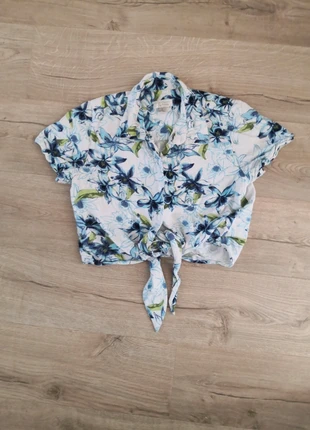 Chemise courte (motifs fleurs) à nouer devant Vintage *Christopher banks S, brand: Christopher & Banks, condition: Good, size: S / 36 / 8, €8.00, €9.10 includes Buyer Protection