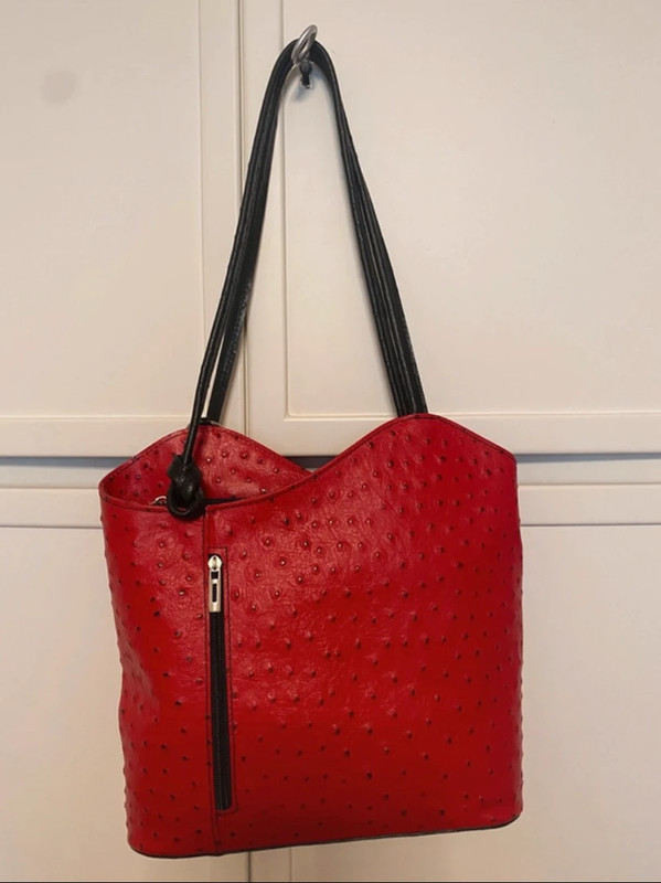 Borsa/zaino rosso in pelle 1