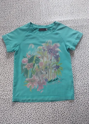 T-shirt fille Catimini 6 ans – Jungle tropicale turquoise, marke: Catimini, zustand: Gut, größe: 6 Jahre / 116, 1,50 €, 2,28 € inklusive Vinted-Käuferschutz