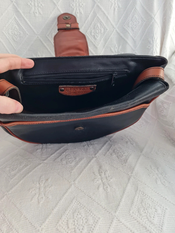 Borsani navy and tan handbag Vinted