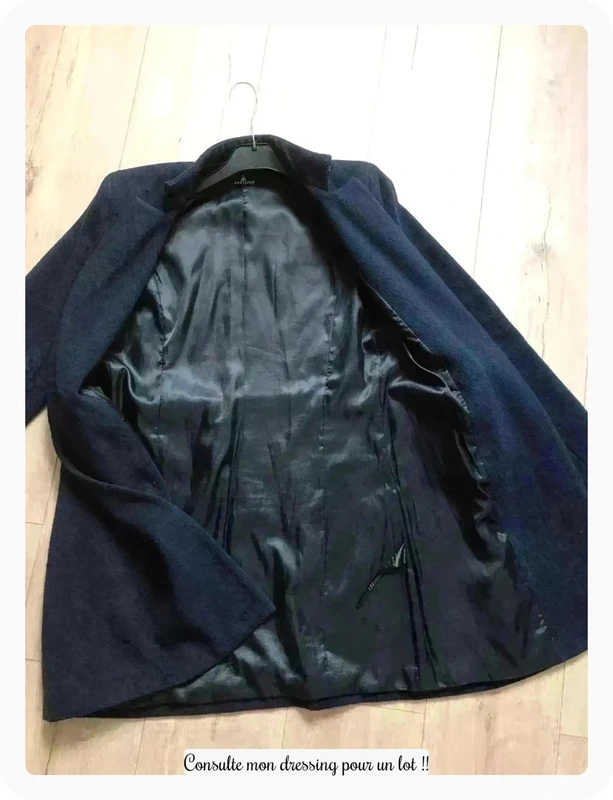 Manteau long bleu marine (avec de la laine) - photo numéro 3