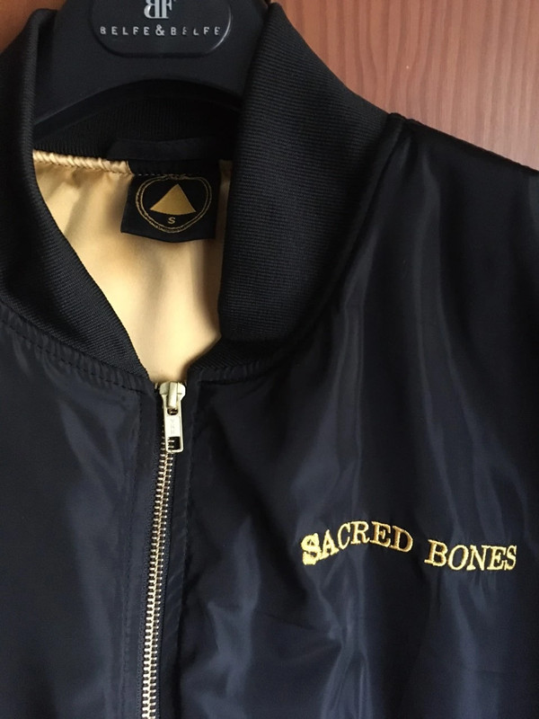 Sacred Bones Gold Logo Bomber Jacket Large