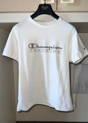 Maglietta bianca elasticizzata Champion Training, merk: Champion, staat: Veelgebruikt, maat: L, € 5,00, € 5,95 inclusief Kopersbescherming