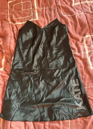 Robe noire KATE en polyester avec bretelles ornées - Taille L - Made in Italy, brand: KATE, condition: Very good, size: L / 40 / 12, €6.00, €7.00 includes Buyer Protection