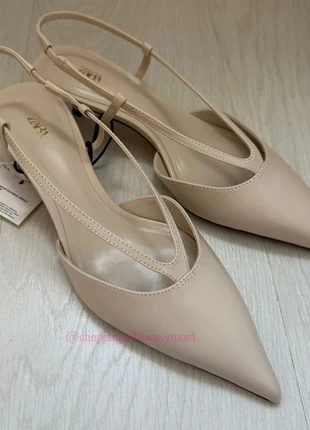 Zapatos de piel destalonados con punta y tacón kitten heel Zara, marque: Zara, état: Neuf avec étiquette, taille: 38, 29,00 €, 31,15 € Protection acheteurs incluse