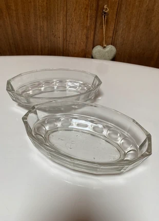 Lot 2 raviers coupelles rares made in France en verre épais transparents vintage, estado: Muy bueno, 10,00 €, 11,20 € Protección al comprador incluida