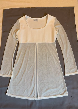 Tunique longue blanche transparente – Lucy Paris – Taille S, marque: Lucy, état: Très bon état, taille: S / 36 / 8, 18,00 €, 19,60 € Protection acheteurs incluse