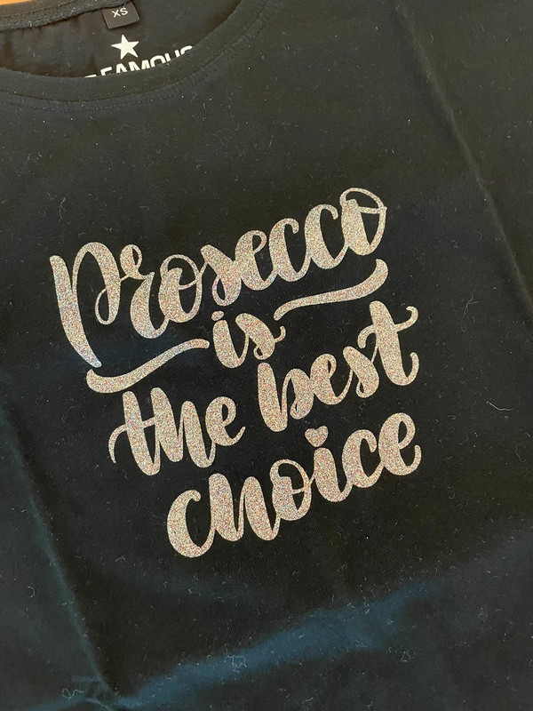 BE Famous Shirt schwarz mit Aufschrift „Prosecco is the best choice“ 4