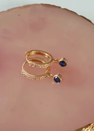 Pendientes aro dorado cristal Swarovski azul acero Earrings Boucles d'oreilles créoles, marque: Acero, état: Très bon état, 13,00 €, 14,35 € Protection acheteurs incluse