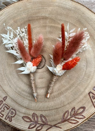 Boutonnière fleurs séchées - terracotta, marque: Atelier AK2A, état: Neuf sans étiquette, 12,00 €, 13,30 € Protection acheteurs (Pro) incluse