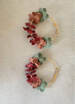 Whisper Petals Hoop Earrings | Handmade Floral Design | In Velvet Bag, brand: Blush, condition: New without tags, £6.00, £7.00 includes Buyer Protection