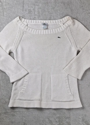 Pull Lacoste Femme – Col Bateau – Écru / Blanc Cassé – Taille 38 (S/M), marque: Lacoste, état: Très bon état, taille: M / 38 / 10, 25,00 €, 26,95 € Protection acheteurs incluse