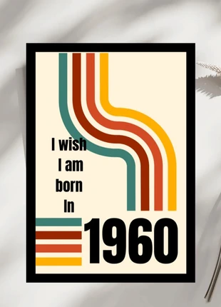 A4 Print Retro Born in 1960 Design, brand: Art, condition: Very good, £5.00, £5.95 includes Buyer Protection Pro