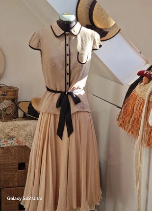 Vintage 40's-50's style  silky chiffon fitted blouse, brand: Vintage, condition: Very good, size: S / 8, £38.00, £40.60 includes Buyer Protection