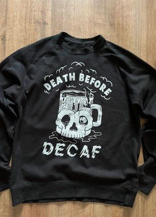 Death before decaf Gothic Style Black sweatshirt size Medium, brand: Pyknic, condition: Very good, size: M / UK 12-14, £8.00, £9.10 includes Buyer Protection Pro