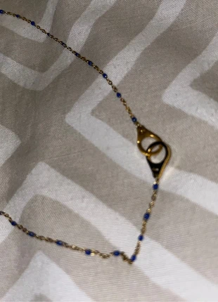 Collier doré menottes boules bleu, brand: Boutique indépendante, condition: New without tags, €15.00, €16.45 includes Buyer Protection