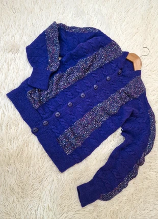 Cardigan donna lavorato a mano lana💜 Giacca Retro Vintage unico artigianale moda sostenibile, marque: Vintage Love, état: Très bon état, taille: M / 38 / 10, 15,00 €, 16,45 € Protection acheteurs incluse