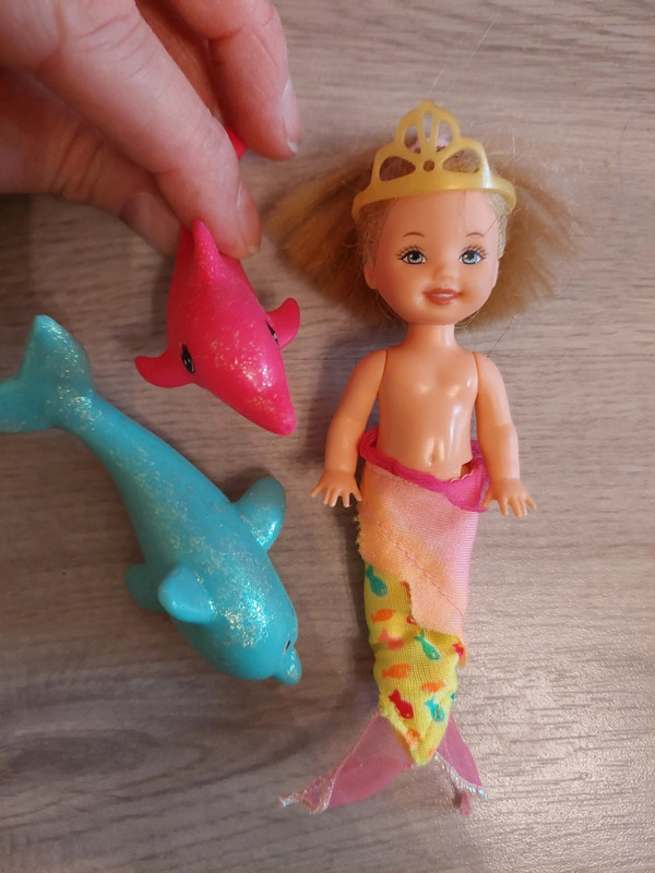 Barbie Shelly kleine Meerjungfrauen Nixe mit 2 Delfinen 3
