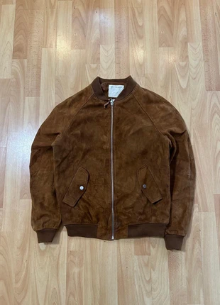 veste bombers en cuir véritable suède vintage 2000's marron y2k femme (M), brand: Vintage Dressing, condizioni: Ottime, taglia: M / IT 42 / EU 38, €30.00, €32.20 include la Protezione acquisti