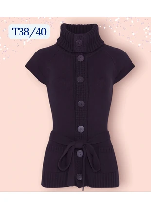 💜 Pull/gilet col roulé manches courtes Kiabi (T38/40) 💜, brand: Kiabi, condition: Very good, size: M / 38 / 10, €12.99, €14.34 includes Buyer Protection