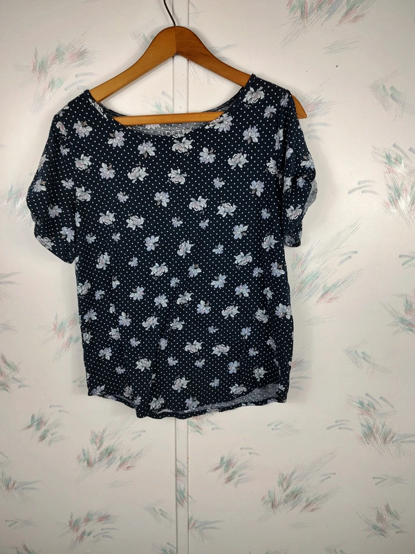 LOFT Outlet Polka Dot Floral Top 1